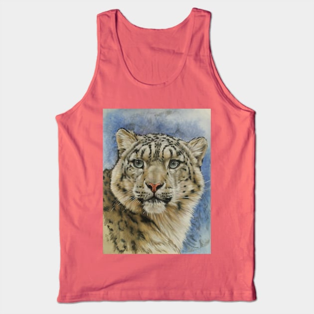 Snow Leopard in Color Tank Top by BarbBarcikKeith